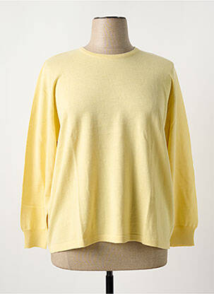 Pull coupe cintrée manches longues jaune #127344 femme