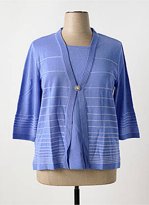 Pull coupe cintrée manches 3/4 bleu HENRY & JULIETTE femme