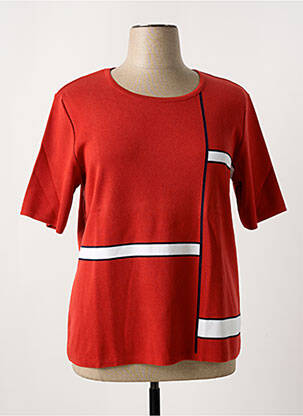 Pull coupe cintrée manches courtes rouge TELMAIL femme