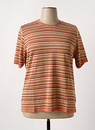 Pull coupe cintrée manches courtes orange TELMAIL femme