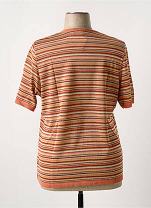 Pull coupe cintrée manches courtes orange TELMAIL femme