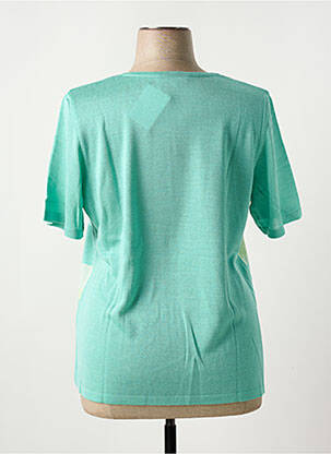 Pull coupe cintrée manches courtes vert TELMAIL femme