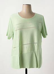Pull coupe cintrée manches courtes vert TELMAIL femme