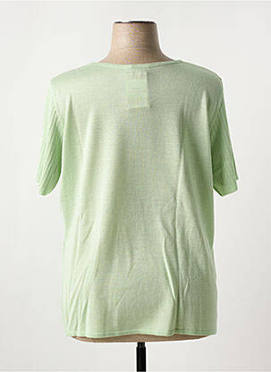 Pull coupe cintrée manches courtes vert TELMAIL femme