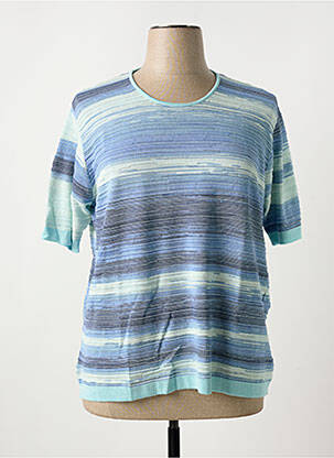 Pull coupe cintrée manches courtes bleu FILEUSE D'ARVOR femme