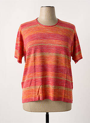Pull coupe cintrée manches courtes orange FILEUSE D'ARVOR femme