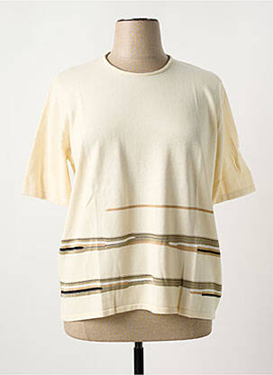 Pull coupe cintrée manches courtes beige FILEUSE D'ARVOR femme