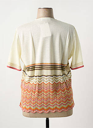 Pull coupe cintrée manches courtes beige FILEUSE D'ARVOR femme