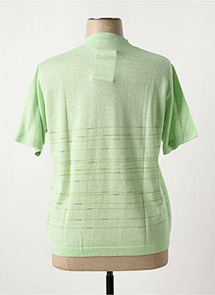 Pull tissage chiné manches courtes vert FILEUSE D'ARVOR femme