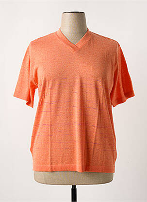 Pull coupe cintrée manches courtes orange FILEUSE D'ARVOR femme