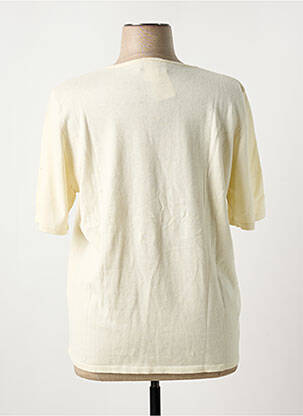 Pull coupe cintrée manches courtes beige FIL & MAILLE femme
