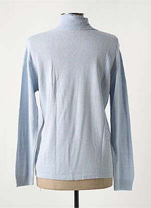 Pull col roulé tissage chiné manches longues bleu DUSEN femme