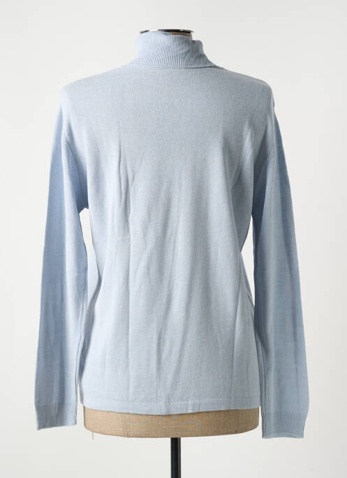 Pull col roulé tissage chiné manches longues bleu DUSEN femme