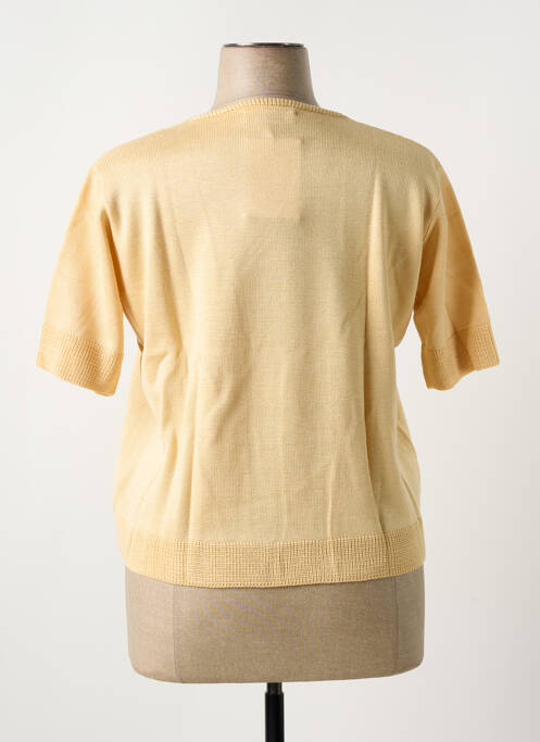 Pull coupe cintrée manches courtes beige FILEUSE D'ARVOR femme