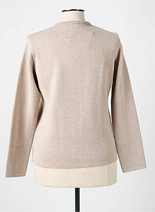 Gilet manches longues col rond beige I.ODENA femme