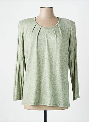 Pull col rond manches longues vert NAYAT femme