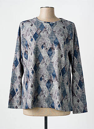 Pull coupe droite manches longues gris I.ODENA femme