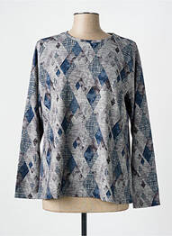 Pull col rond manches longues gris I.ODENA femme