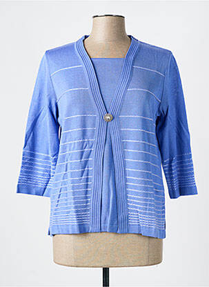 Twin-set manches 3/4 bleu HENRY & JULIETTE femme