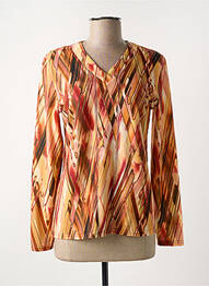 Pull coupe cintrée manches longues orange GEVANA femme