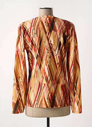 Pull coupe cintrée manches longues orange GEVANA femme
