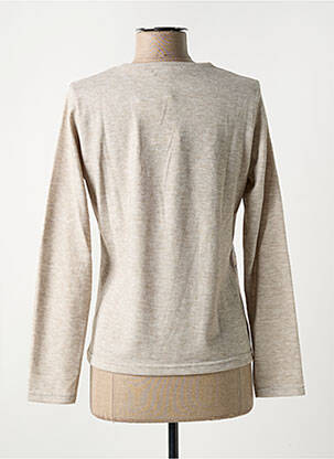 Pull coupe cintrée manches longues beige I.ODENA femme