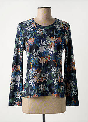 Pull coupe cintrée manches longues bleu GRIFFON femme