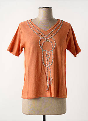 Top manches courtes manches courtes orange FILEUSE D'ARVOR femme