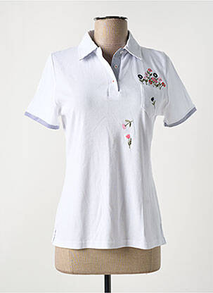 Polo broderie manches courtes blanc GUY DUBOUIS femme