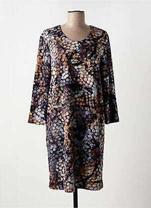 Robe mi-longue manches 3/4 manches 3/4 noir GEVANA femme