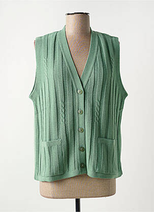 Gilet sans manche coupe droite vert OMC femme