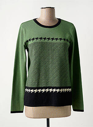 Pull coupe cintrée manches longues vert TELMAIL femme