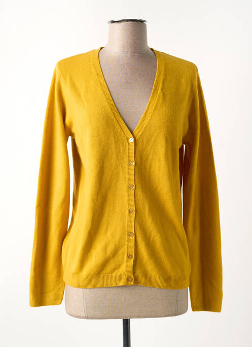Gilet manches longues jaune CASHMERE FEELING pour femme