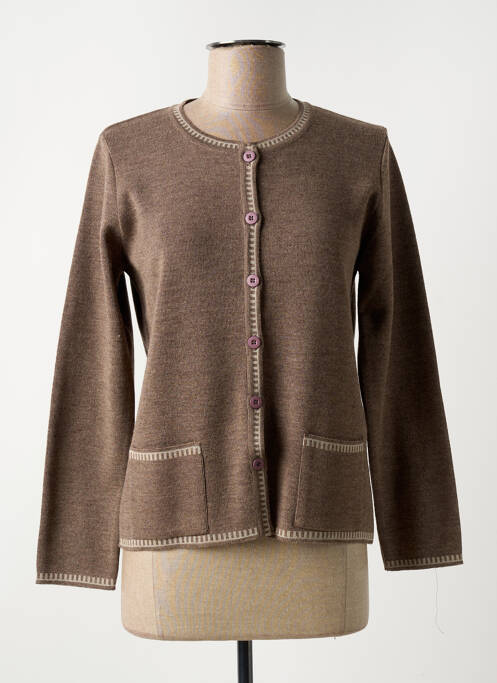 Gilet manches longues marron I.ODENA pour femme