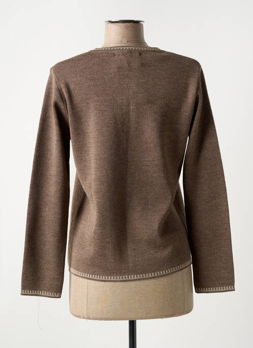 Gilet manches longues marron I.ODENA pour femme