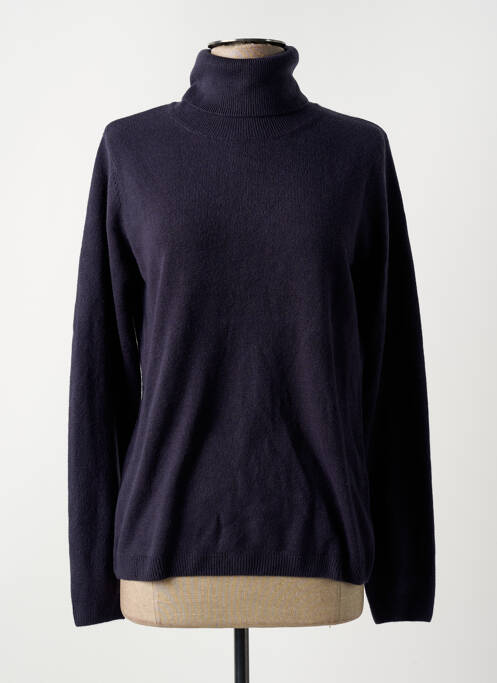 Pull col roulé bleu CASHMERE FEELING pour femme