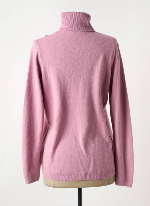 Pull col roulé rose CASHMERE FEELING pour femme
