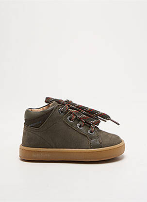 Baskets nubuck bout rond vert BABYBOTTE garçon