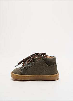 Baskets nubuck bout rond vert BABYBOTTE garçon