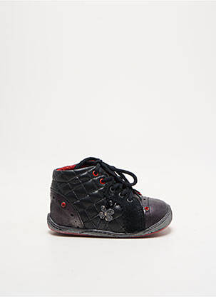 Bottillons tissage satiné bout rond noir BABYBOTTE fille