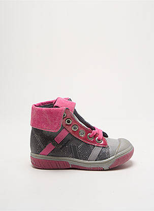 Baskets matière lisse bout rond rose BABYBOTTE fille