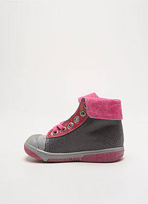 Baskets matière lisse bout rond rose BABYBOTTE fille