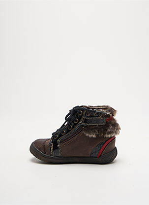 Bottillons nubuck bout rond marron BABYBOTTE fille
