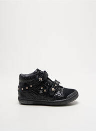 Baskets matière lisse bout rond noir BABYBOTTE fille