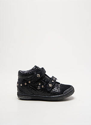 Baskets matière lisse bout rond noir BABYBOTTE fille
