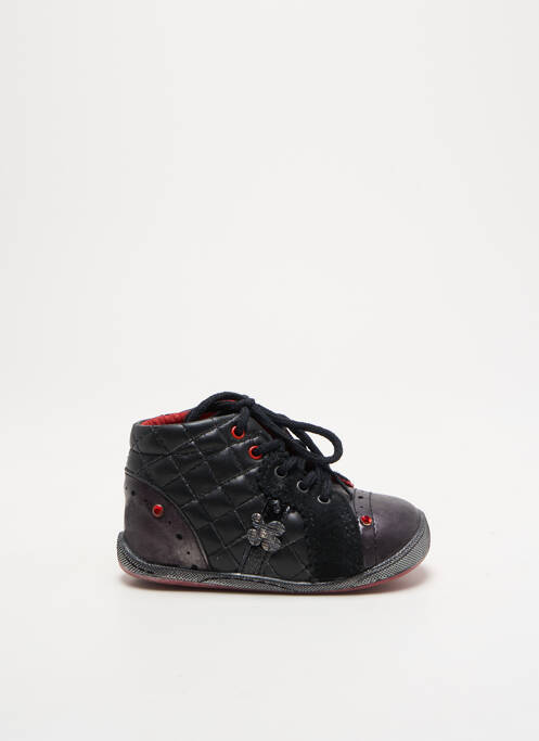 Bottillons tissage satiné bout rond noir BABYBOTTE fille
