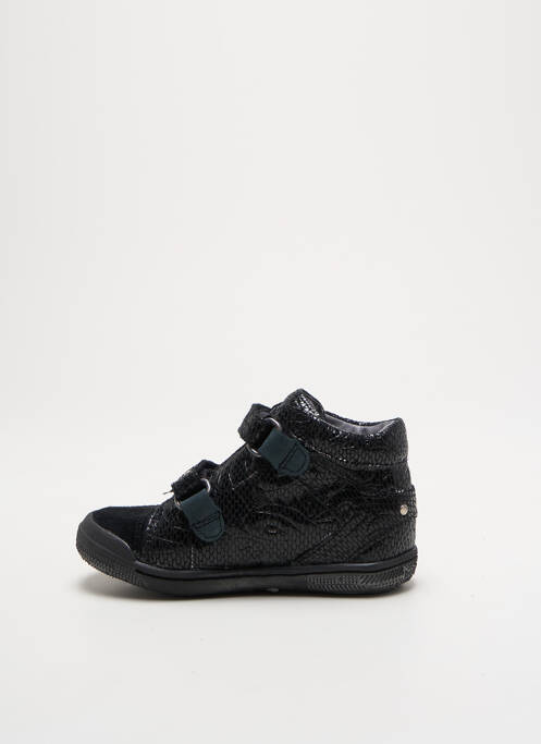 Baskets matière lisse bout rond noir BABYBOTTE fille