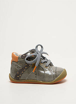 Baskets tissage vernis bout rond gris BABYBOTTE fille