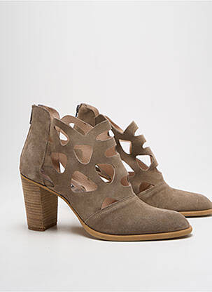 Bottines/boots nubuck talon de 7 à 9cm gris MYMA femme