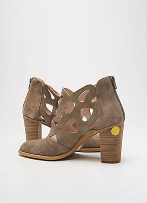 Bottines/boots nubuck talon de 7 à 9cm gris MYMA femme